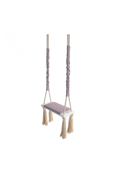 Babysteps by Urban Haul WoodSwing by BabySteps, Wooden and Foam Baby Swing, Velvet Sepia Rose