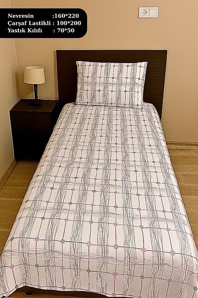 MixCotton Home Double Cotton Duvet Cover Set Fitted Sheet + Duvet Cover + 2 Pillowcases
