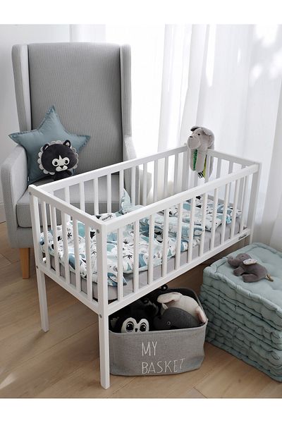 OEM Small co-sleeping wooden crib, Classic White 90 x 40 cm