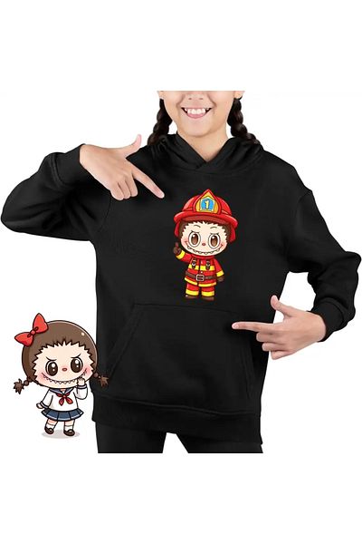 OEM Labubu Firefighter Kids Girls Sweatshirt