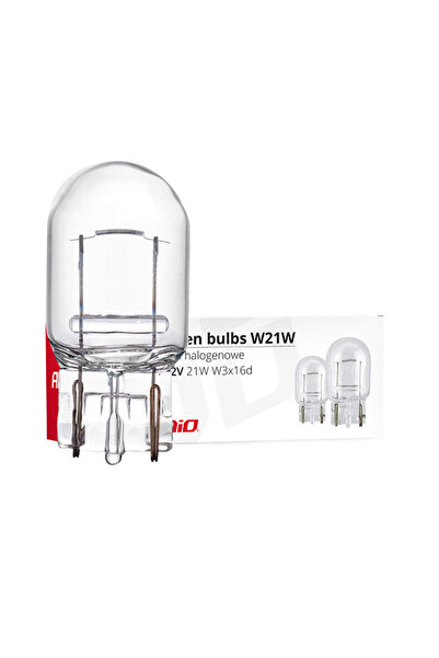 AMIO Set 10 becuri auto halogen T20 W21W, W3x16d, 12V