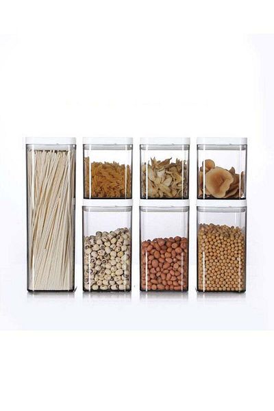 COOYA 7 Pcs Airtight Food Storage Containers Set with Lock Lids,for Cereal,BPA Free & Stackable Design