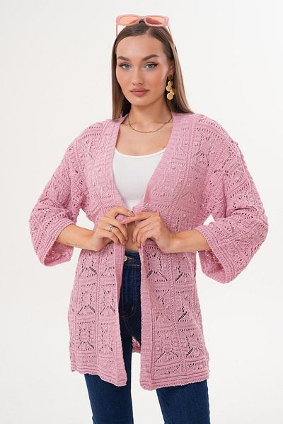ŞİMAL Women's Open Front Patterned Knitwear Knitted Cardigan 255220 -