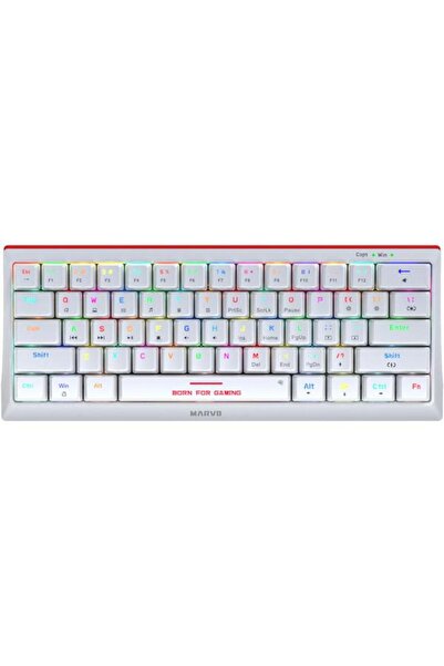 MARVO Tastatură mecanică de gaming KG962G RGB, comutator alb-roșu, USB, ilumi...