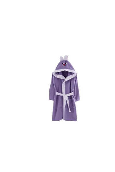 E EFRALL Bathrobe with hood for children 6-7 years, hanger, adjustable belt and pocket, purple - Concept E Ef