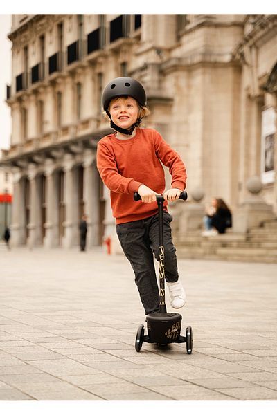 SCOOT AND RIDE Foldable scooter + Helmet, Highwaykick 2 Black Gold Limited, 2 years +, max 50 kg
