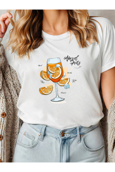 Sarah's Boutique Tricou de damă – 100% bumbac – APEROL SPRITZ RECIPE
