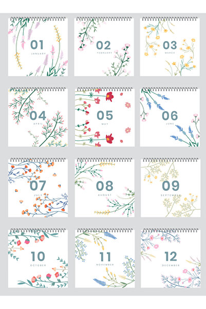 NATURELBASIM 2026 ÇİÇEKLİ MASA TAKVİMİ