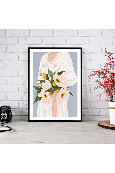 woodsia Tablou cu poster din lemn MDF cu aspect de cadru dintr-o bucată WM TE...