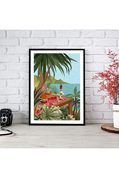 woodsia Tablou cu poster din lemn MDF cu aspect de cadru dintr-o singură buca...