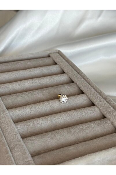 Jarse Jewelry 925 Ayar Gümüş 14k Altın Kaplama Çoklu Taş Detaylı Tragus Helix Kıkırdak Conch Piercing