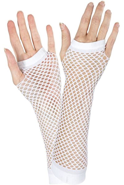 Skygo Long Mesh Knitted Gloves White Color