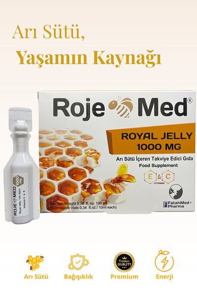 ROJEMED Royal Jelly 1000 Mg – Royal Jelly Fresh Vitamin C & E – 10 Shot 2-Piece Advantage Pack
