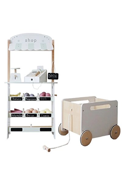 Woody Buddy - كشك سوق - أبيض - 4 قطع