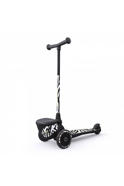 SCOOT AND RIDE Foldable scooter, toy holder, Highwaykick 2 Lifestyle Zebra, 2 years +, up to 50 kg,