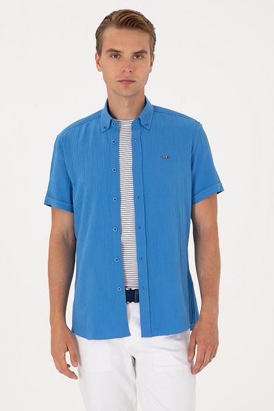 U.S. Polo Assn. Men's Indigo Short Sleeve Shirt 50306328-Vr028