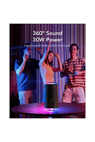 Anker Wireless Portable Speaker SoundCore Glow, 30W, Autonomy 18H, 360° Sound, Waterproof IP67 (Bla