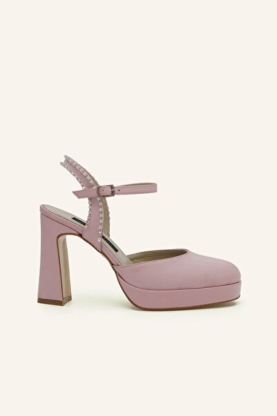 MARCATELLI Pembe Saten Pedro Topuklu Ayakkabı