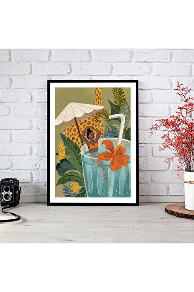 woodsia Tablou cu poster din lemn MDF cu aspect de cadru dintr-o singură buca...