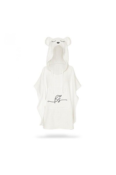 Babysteps by Urban Haul Prosop poncho bambus cu glugă Teddy crem ecru 73x58 cm