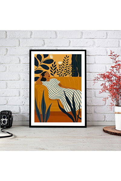 woodsia Tablou cu poster din lemn MDF cu aspect de cadru dintr-o singură buca...