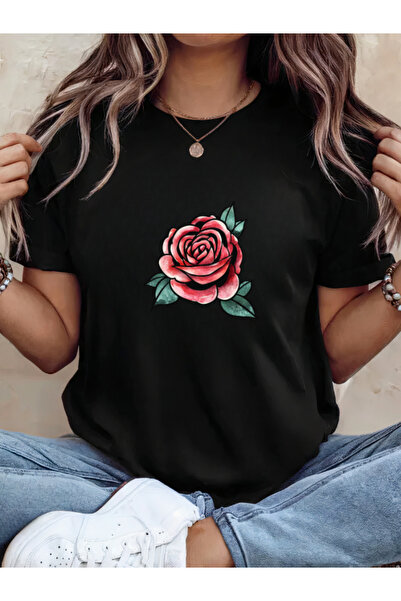 Sarah's Boutique Tricou de damă – 100% bumbac – ROSE TATTOO