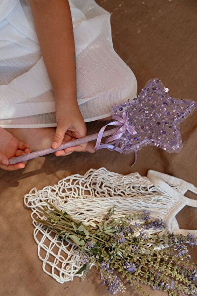 Le Mabelle Lilac Sequin Beaded 3-Piece Butterfly Wing Staff Crown Set