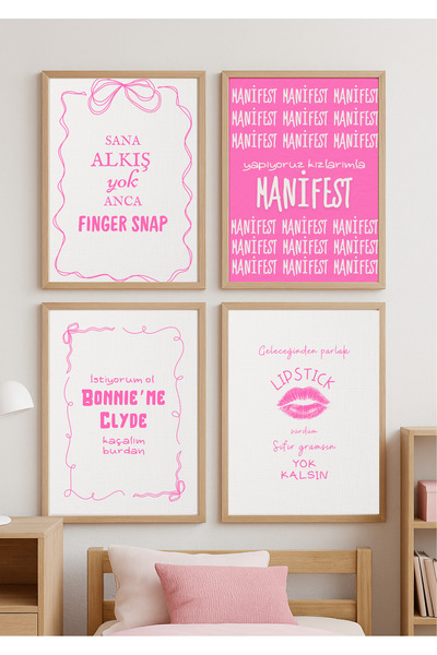 Funzee Manifest Girl Group Lyrics Set of 4 Posters I Don'T Clap You Anca Finger Snap - Unframed