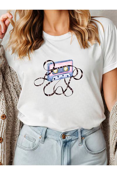 Sarah's Boutique Women's T-Shirt – 100% Cotton – MUSIC TAPE