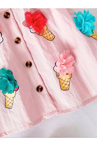 OEM Girls' dress, with 3D ice cream print, 18-24 months, 86-92 cm