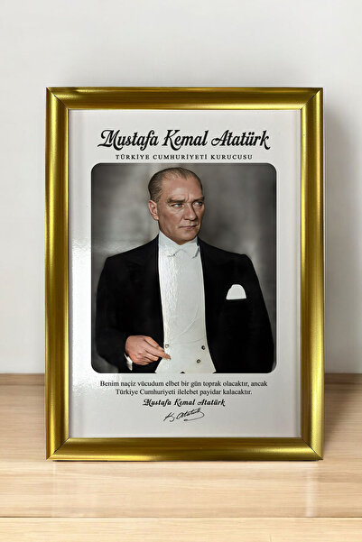 AND Mustafa Kemal Atatürk Portre – MDF Üzerine UV Baskı Çerçeveli Tablo Sanatsal Modern Duvar Dekoru
