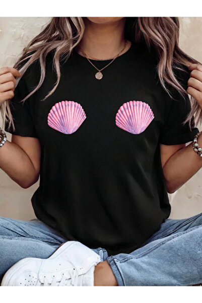 Sarah's Boutique Tricou de damă – 100% bumbac – SEASHELL TROPICAL