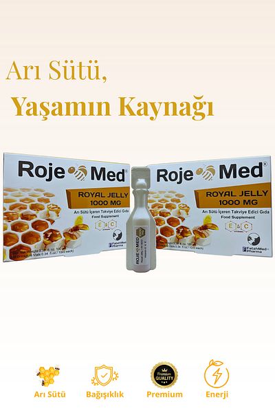 ROJEMED Royal Jelly 1000 Mg – Royal Jelly Fresh Vitamin C & E – 10 Shot 2-Piece Advantage Pack