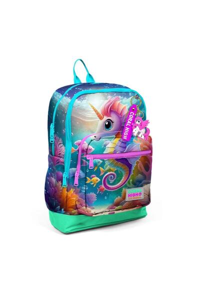 Coral High Set of 2 Seahorse Patterned School Bag Nutrition 23772