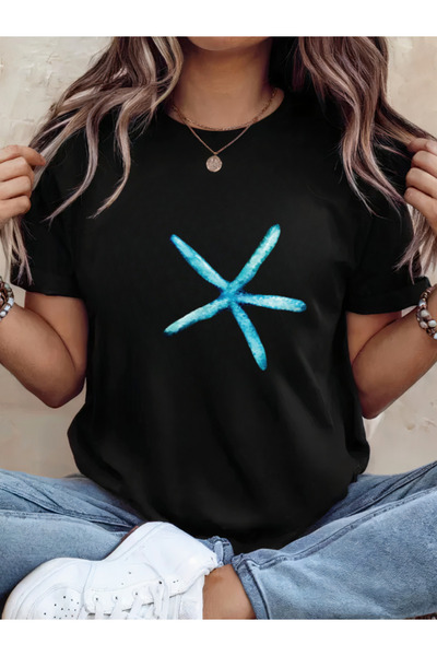 Sarah's Boutique Tricou de damă – 100% bumbac – SHINING STARFISH