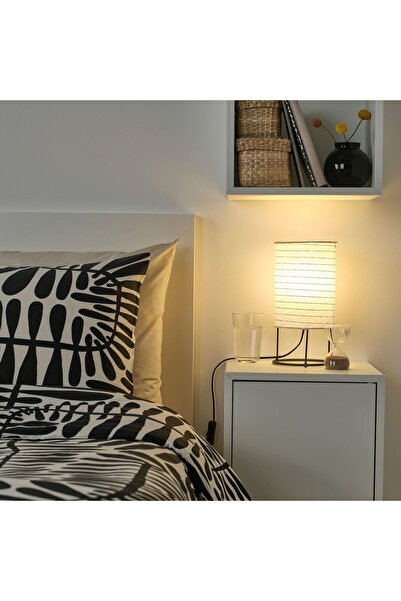 IKEA masa lambası, beyaz-siyah, 29 cm