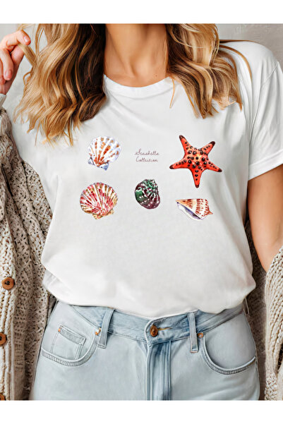 Sarah's Boutique Tricou de damă – 100% bumbac – COLECȚIA SEASHELL