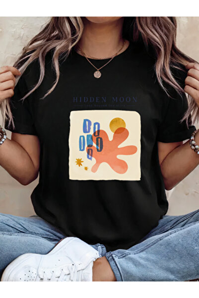 Sarah's Boutique Tricou de damă – 100% bumbac – LUNĂ ASCUNSĂ