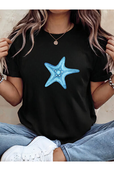 Sarah's Boutique Tricou de damă – 100% bumbac – STARFISH LAGOON