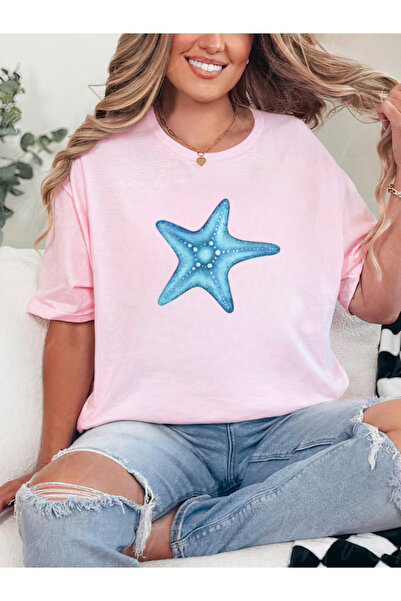 Sarah's Boutique Tricou de damă – 100% bumbac – STARFISH LAGOON