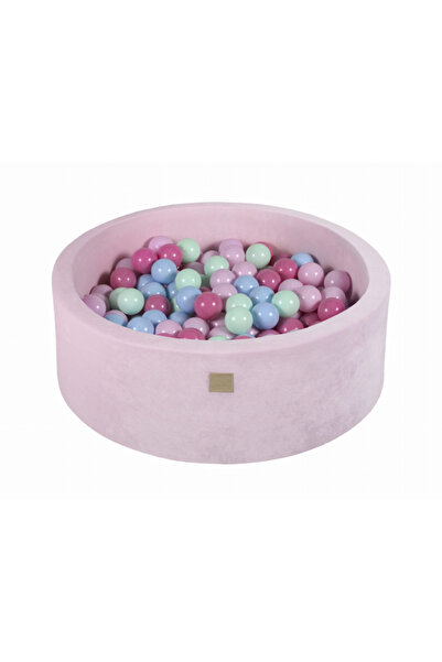 Meowbaby Piscină bile 200 buc mint baby blue & roz pastel 90x30cm catifea