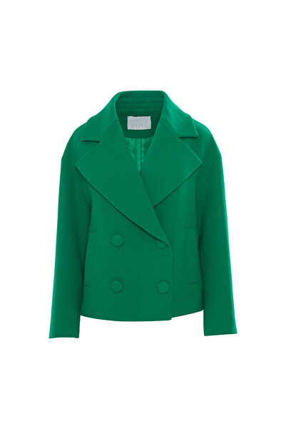 GİZİA Etek Ucu Tokalı Kısa Kaşe Kaban