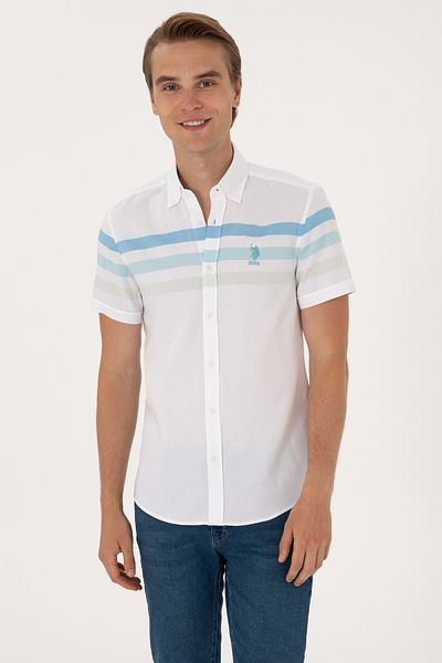 U.S. Polo Assn. Men's Aqua Short Sleeve Shirt 50299993-Vr007
