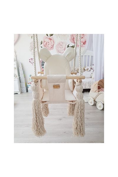 Babysteps by Urban Haul Swing for children and babies, Velvet, removable cushion Teddy Mint