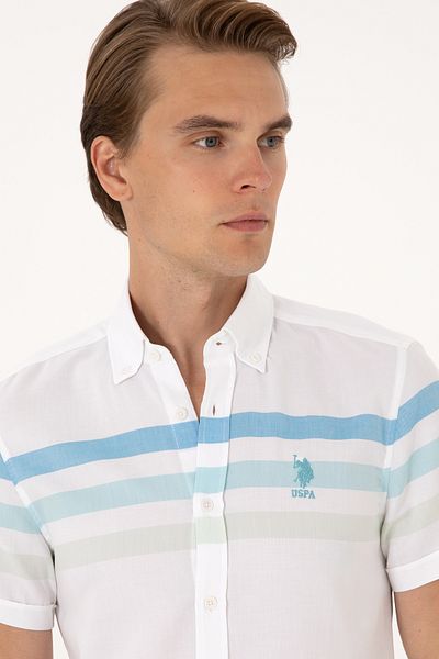 U.S. Polo Assn. Men's Aqua Short Sleeve Shirt 50299993-Vr007