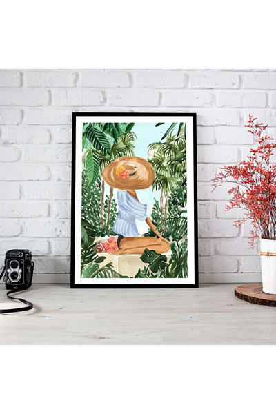 woodsia Tablou cu poster din lemn MDF cu aspect de cadru dintr-o bucată WM TE...