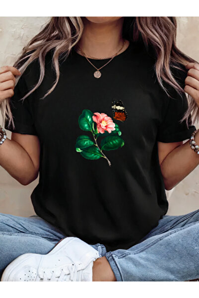 Sarah's Boutique Tricou de damă – 100% bumbac – FLOARE FLOREALĂ