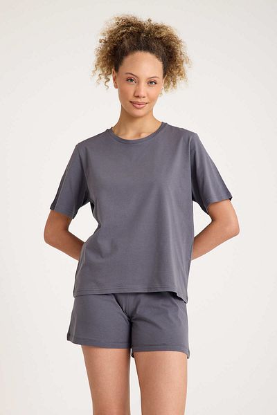 Dennis Denise Women's Pajama Set with Cotton Short Sleeve Shorts