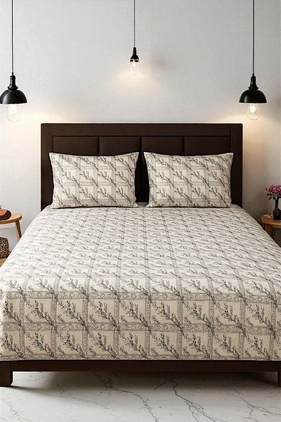 MixCotten Home Double Duvet Cover Set Fitted Sheet + Duvet Cover + 2 Pillowcases