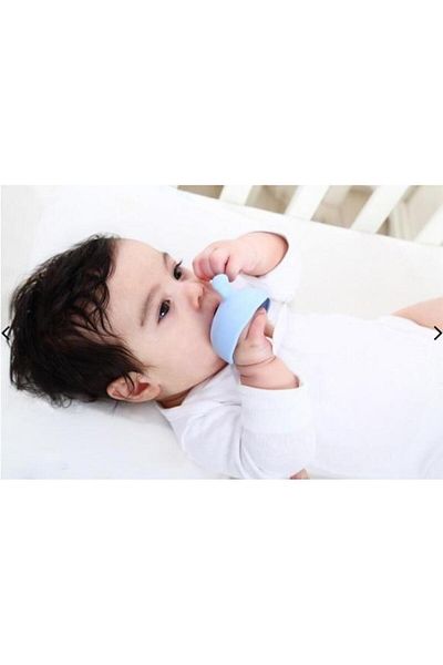 Mombella Silicone Teething Ring Mushroom, Blue